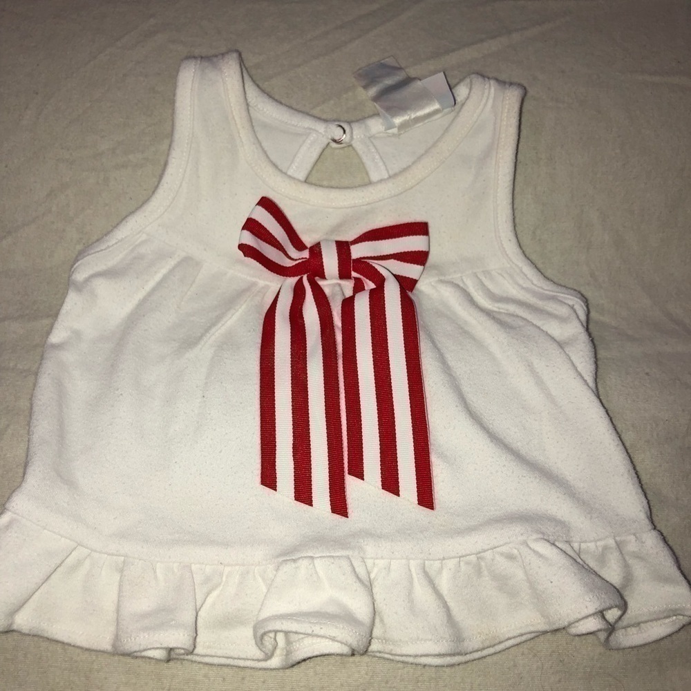 5/$25 Small steps size 12 months white tank top